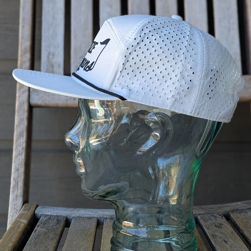 NWOT Legalize Mulligans Golf Tech Hat White Black One Size Preppy Breathable